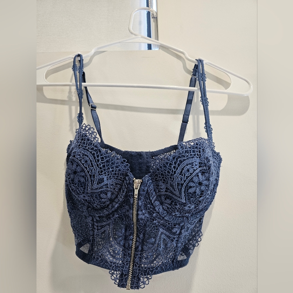 Victoria's Secret Midnight Blue Lace Bustier